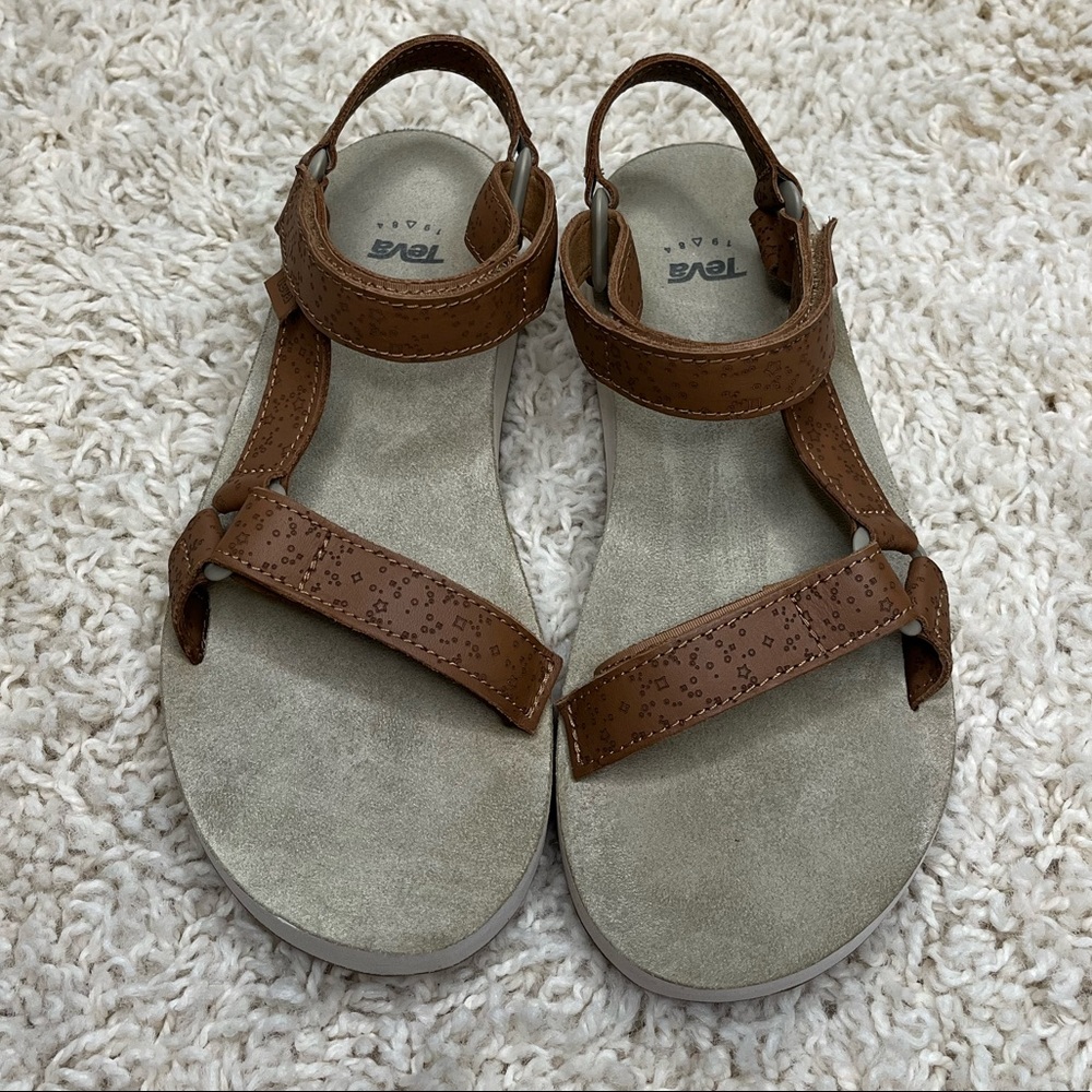 TEVA SUNFLOWER MIDFORM UNIVERSAL STAR LEATHER SANDALS WOMEN SZ 8 110763